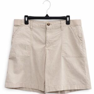 Lee Tan Utility Shorts Women’s 16 Plus Stretch Waist 9” Inseam Casual